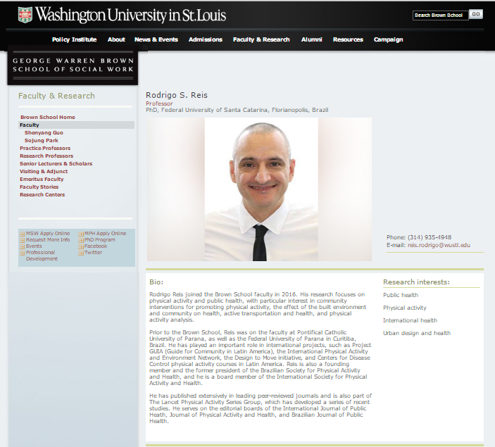 Acesse o perfil do Prof.Rodrigo Reis – Washington University